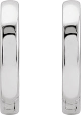 14K White Gold Hinged 12 mm Hoop Earrings