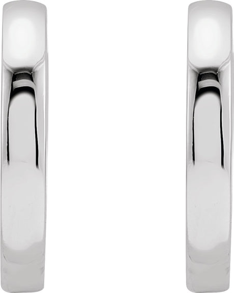 14K White Hinged 18 mm Hoop Earrings