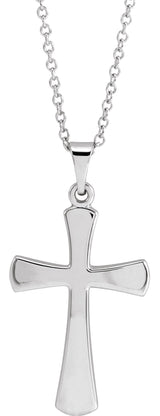 14K White Cross 18" Necklace