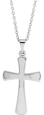 14K White Cross 18" Necklace