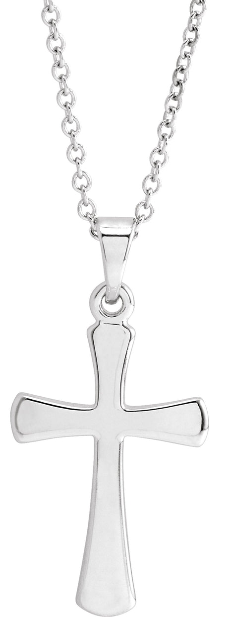 Platinum Cross 18" Necklace