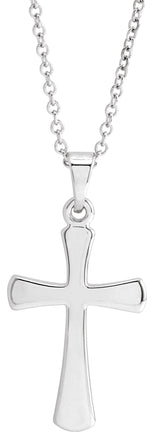 14K White Cross 18" Necklace