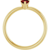 14K Yellow Gold Natural Mozambique Garnet Heart Solitaire Ring
