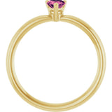 14K Yellow Gold Natural Pink Tourmaline Heart Solitaire Ring