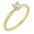 14K Yellow Natural White Sapphire Heart Solitaire Ring