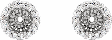 14K White 1/6 CTW Diamond Earring Jackets with 4.1 mm ID