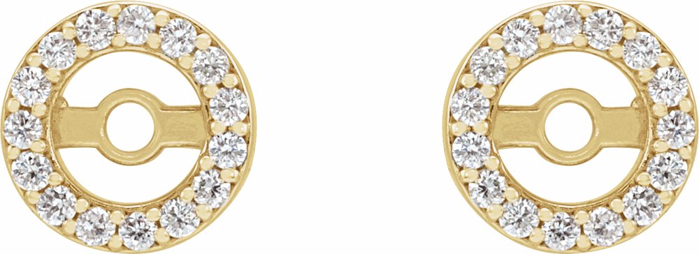 14K Yellow Gold .08 CTW Natural Diamond Earring Jackets with 3.6 mm ID