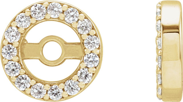 14K Yellow Gold .08 CTW Natural Diamond Earring Jackets with 3.6 mm ID