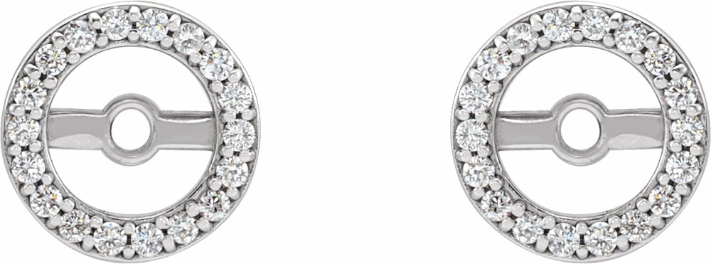 Platinum .08 CTW Natural Diamond Earring Jackets with 4.6 mm ID