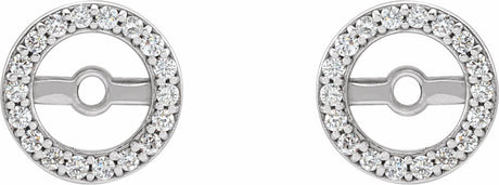 Platinum .08 CTW Natural Diamond Earring Jackets with 4.6 mm ID