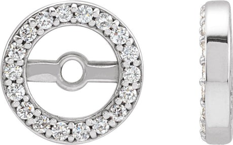 14K White Gold .08 CTW Natural Diamond Earring Jackets with 4.6 mm ID