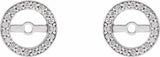 14K White Gold 1/8 CTW Natural Diamond Earring Jackets with 5.3 mm ID
