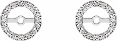 14K White Gold 1/8 CTW Natural Diamond Earring Jackets with 5.3 mm ID