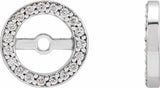 14K White Gold 1/8 CTW Natural Diamond Earring Jackets with 5.3 mm ID