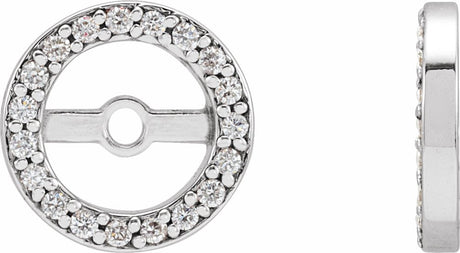 14K White Gold 1/8 CTW Natural Diamond Earring Jackets with 5.3 mm ID