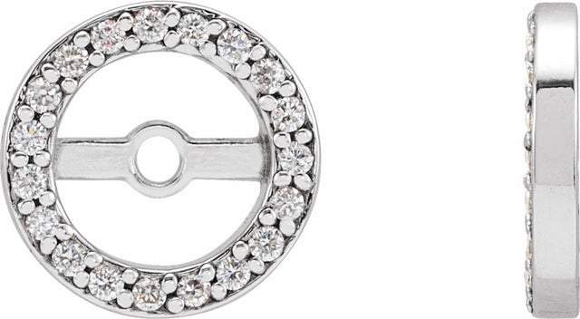 14K White Gold 1/8 CTW Natural Diamond Earring Jackets with 5.3 mm ID