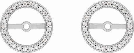 14K White Gold 1/8 CTW Natural Diamond Earring Jackets with 7 mm ID