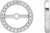 14K White Gold 1/8 CTW Natural Diamond Earring Jackets with 7 mm ID