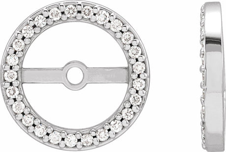 14K White Gold 1/8 CTW Natural Diamond Earring Jackets with 7 mm ID