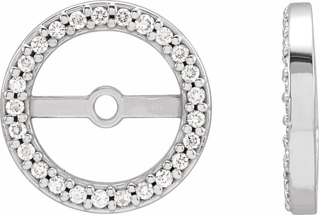 14K White Gold 1/8 CTW Natural Diamond Earring Jackets with 7 mm ID
