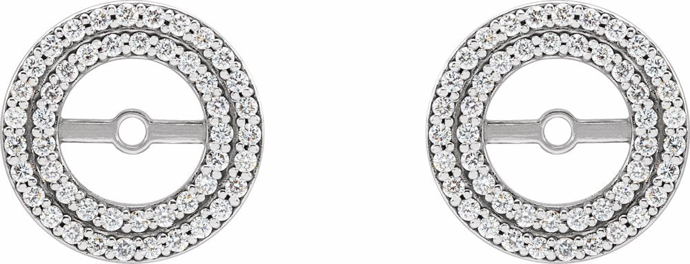 14K White 1/4 CTW Natural Diamond Earring Jackets