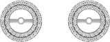 14K White Gold 1/4 CTW Natural Diamond Earring Jackets