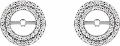 14K White Gold 1/4 CTW Natural Diamond Earring Jackets