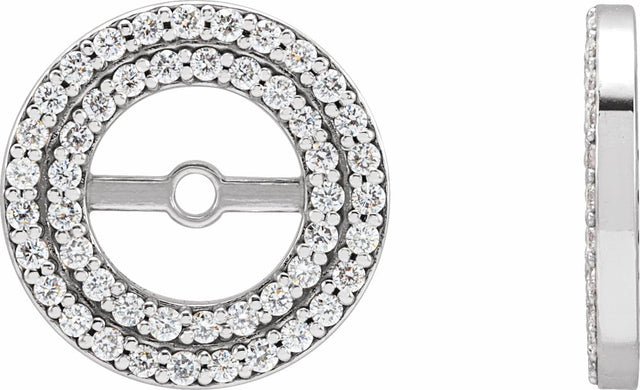 14K White Gold 1/5 CTW Diamond Earring Jackets