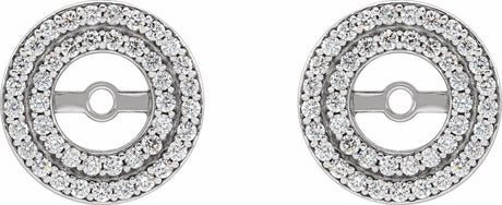 14K White Gold 1/4 CTW Diamond Earring Jackets
