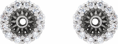 14K White Gold 1/8 CTW Natural Diamond Earring Jackets with 3.6 mm ID