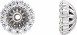 14K White 1/8 CTW Natural Diamond Earring Jackets with 3.6 mm ID