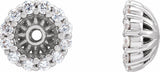14K White Gold 1/8 CTW Natural Diamond Earring Jackets with 3.6 mm ID