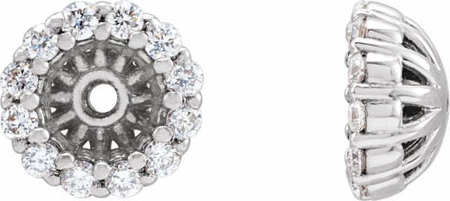 14K White Gold 1/8 CTW Natural Diamond Earring Jackets with 3.6 mm ID