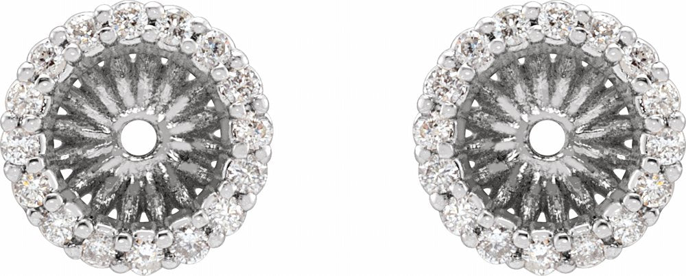14K White 1/6 CTW Natural Diamond Earring Jackets with 5.1 mm ID