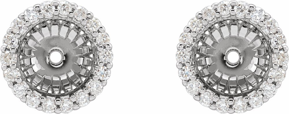 14K White 1/5 CTW Diamond Earring Jackets with 6.1 mm ID