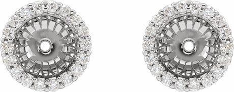14K White 1/5 CTW Diamond Earring Jackets with 6.1 mm ID