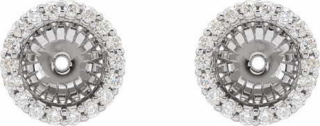 14K White 1/5 CTW Diamond Earring Jackets with 6.1 mm ID