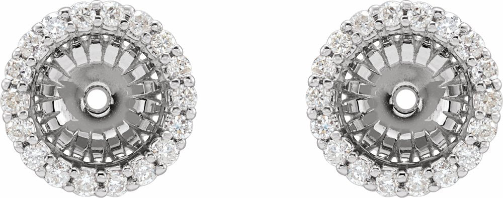 Platinum 1/5 CTW Diamond Earring Jackets with 6.1 mm ID