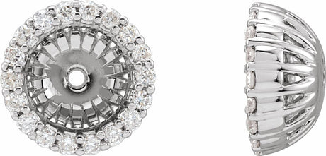 14K White Gold 1/5 CTW Diamond Earring Jackets with 6.1 mm ID