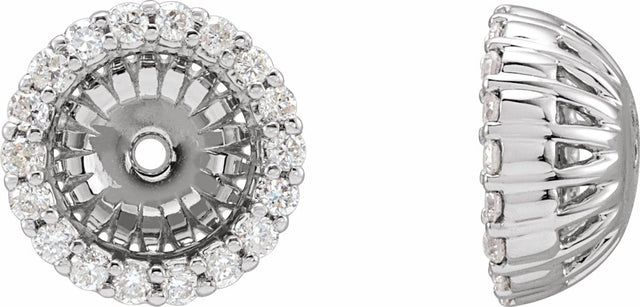 14K White Gold 1/5 CTW Diamond Earring Jackets with 6.1 mm ID