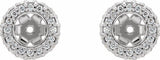 14K White Gold 1/5 CTW Natural Diamond Earrings Jacket 