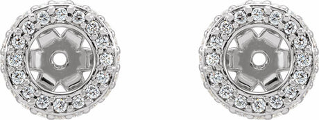 14K White Gold 1/5 CTW Natural Diamond Earrings Jacket 