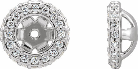 14K White Gold 1/5 CTW Natural Diamond Earrings Jacket 