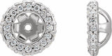 14K White Gold 1/5 CTW Natural Diamond Earrings Jacket 