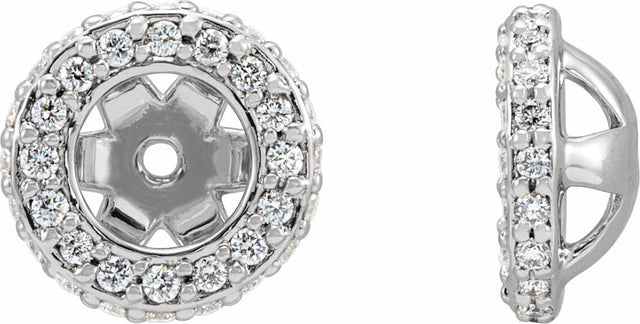 14K White Gold 1/5 CTW Natural Diamond Earrings Jacket 