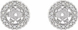 14K White Gold 1/4 CTW Natural Diamond Earrings Jacket 