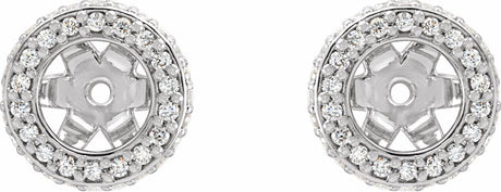 14K White Gold 1/4 CTW Natural Diamond Earrings Jacket 
