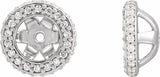 14K White Gold 1/4 CTW Natural Diamond Earrings Jacket 