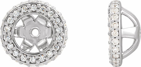 14K White Gold 1/4 CTW Natural Diamond Earrings Jacket 