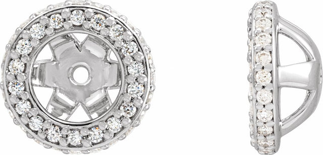 14K White Gold 1/4 CTW Natural Diamond Earrings Jacket 